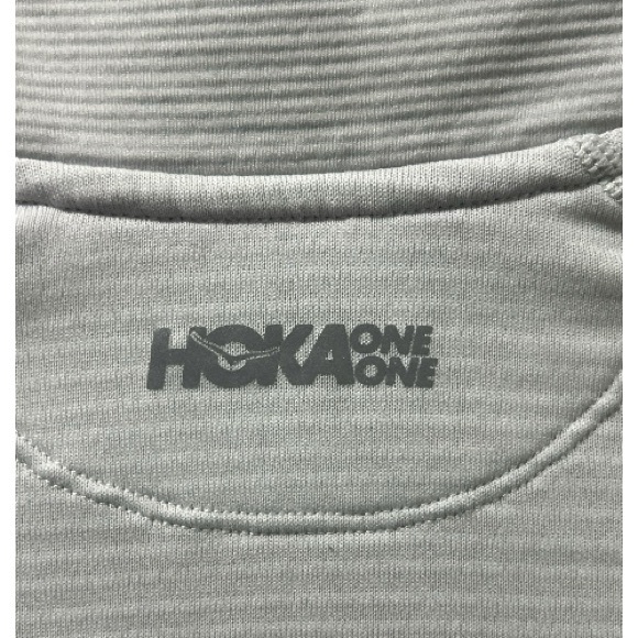Hoka One EC Light Gray and Magenta 1/2 Zip Midlayer with Polartec Power Grid XS - Picture 5 of 8